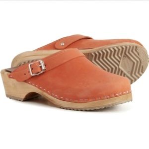 MIA ALMA orange suede Swedish clog, size 39